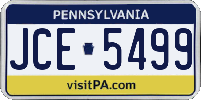 PA license plate JCE5499