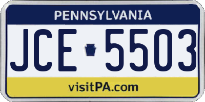 PA license plate JCE5503