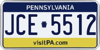 PA license plate JCE5512