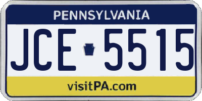 PA license plate JCE5515