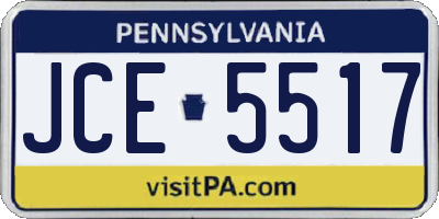 PA license plate JCE5517