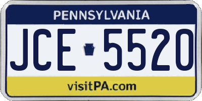PA license plate JCE5520