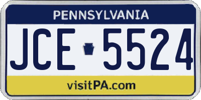 PA license plate JCE5524