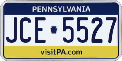 PA license plate JCE5527