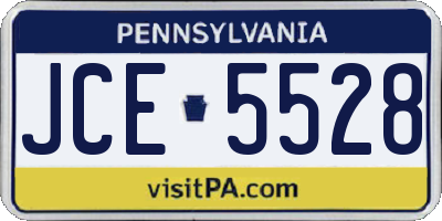 PA license plate JCE5528
