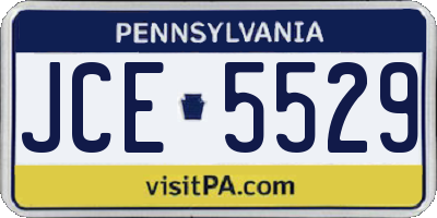 PA license plate JCE5529