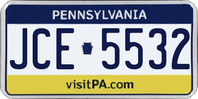 PA license plate JCE5532