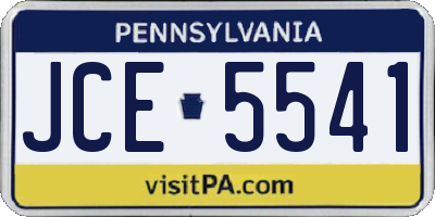 PA license plate JCE5541
