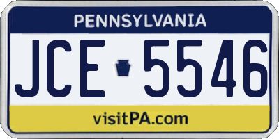 PA license plate JCE5546