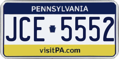 PA license plate JCE5552