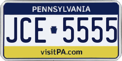 PA license plate JCE5555