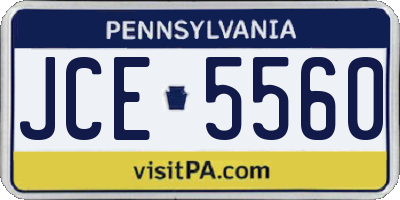 PA license plate JCE5560
