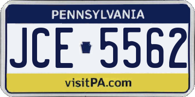 PA license plate JCE5562