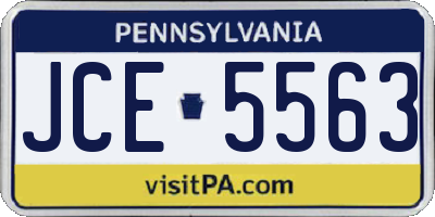 PA license plate JCE5563