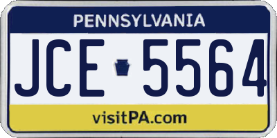 PA license plate JCE5564
