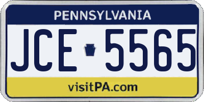 PA license plate JCE5565