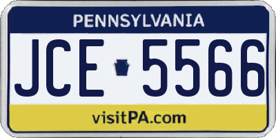 PA license plate JCE5566