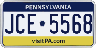 PA license plate JCE5568