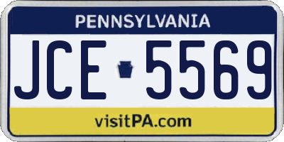 PA license plate JCE5569