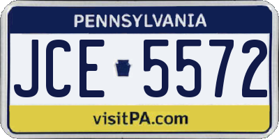 PA license plate JCE5572