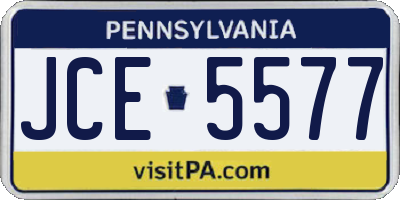 PA license plate JCE5577