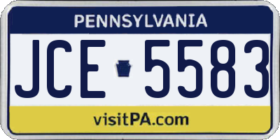 PA license plate JCE5583