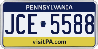 PA license plate JCE5588