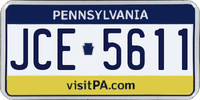 PA license plate JCE5611