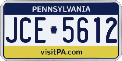 PA license plate JCE5612