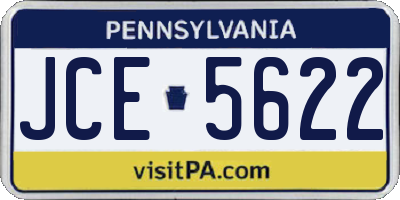 PA license plate JCE5622
