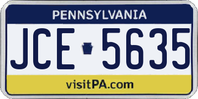 PA license plate JCE5635