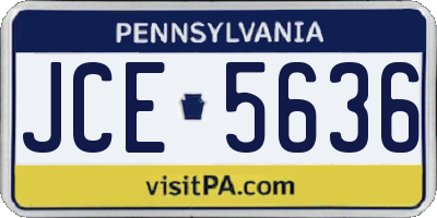 PA license plate JCE5636