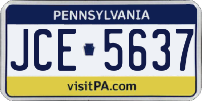 PA license plate JCE5637