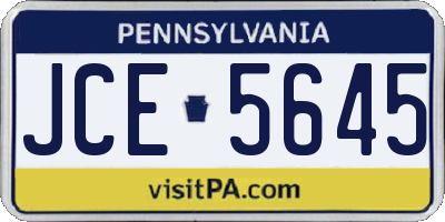 PA license plate JCE5645