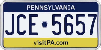 PA license plate JCE5657