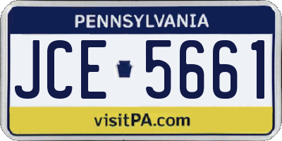 PA license plate JCE5661