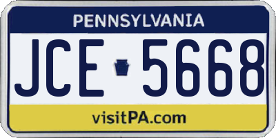 PA license plate JCE5668