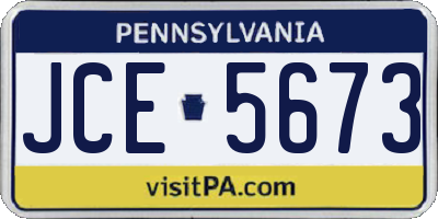 PA license plate JCE5673
