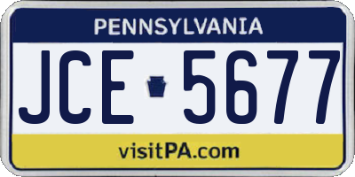PA license plate JCE5677