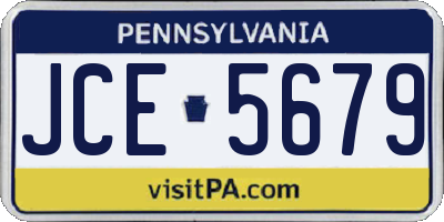PA license plate JCE5679