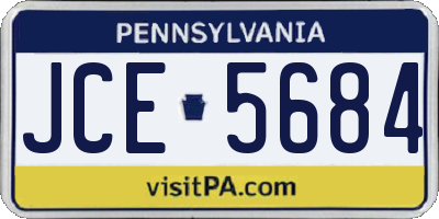 PA license plate JCE5684