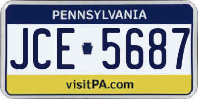 PA license plate JCE5687
