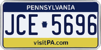 PA license plate JCE5696