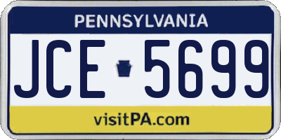 PA license plate JCE5699