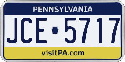 PA license plate JCE5717