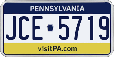 PA license plate JCE5719