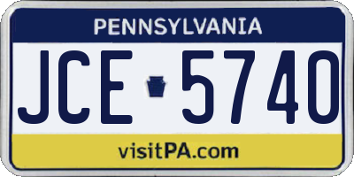 PA license plate JCE5740