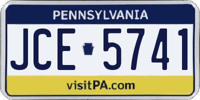 PA license plate JCE5741