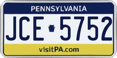 PA license plate JCE5752
