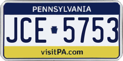 PA license plate JCE5753